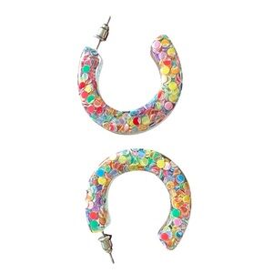Colorful Confetti Hoop Earrings